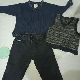 Conjuntos abrigos de lana + jeans 6 meses a 18 meses