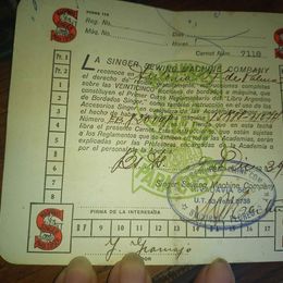 Máquina de coser SINGER 1939  CON CERTIFICADO 